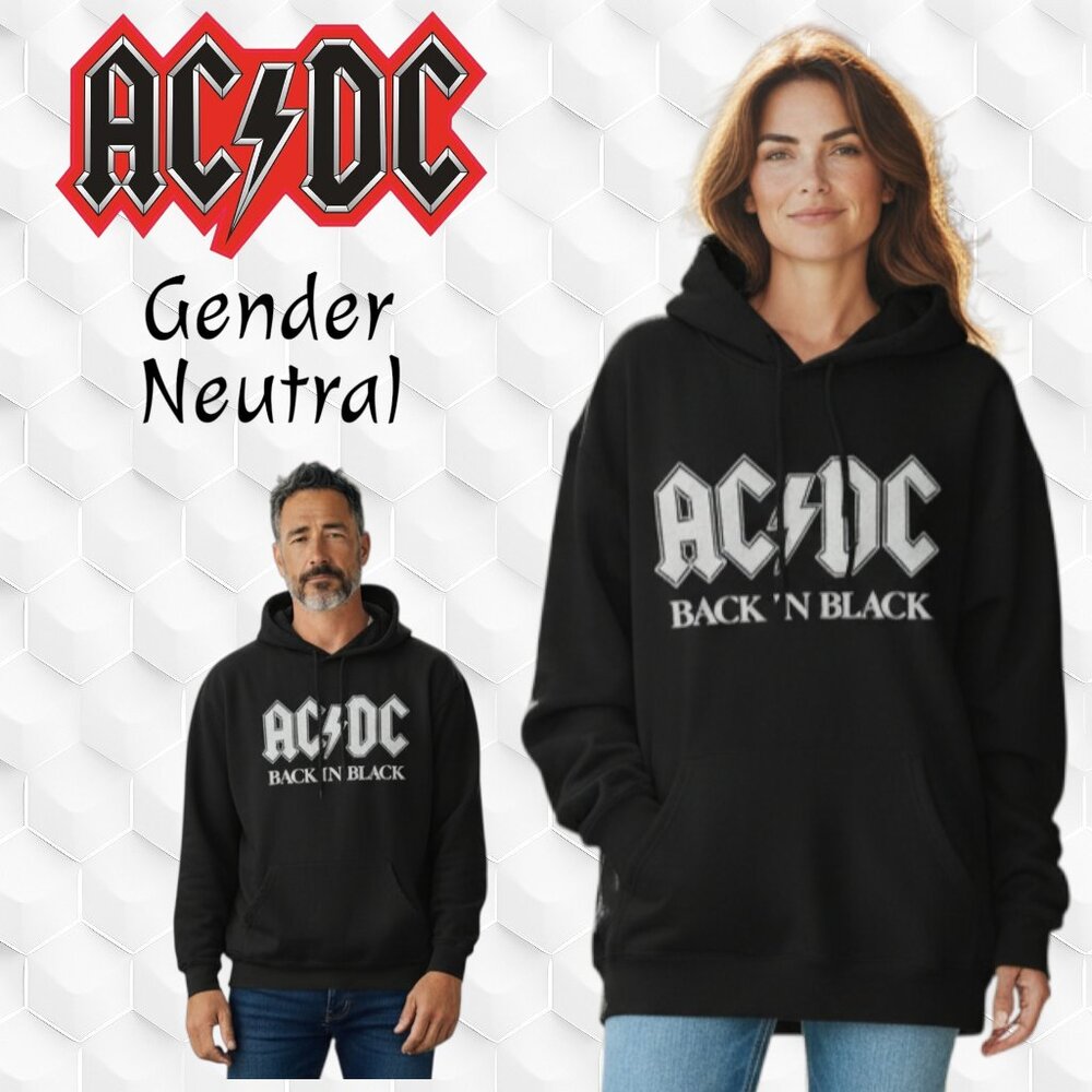Official AC/DC Hoodie - Back N Black - XL Gender Neutral